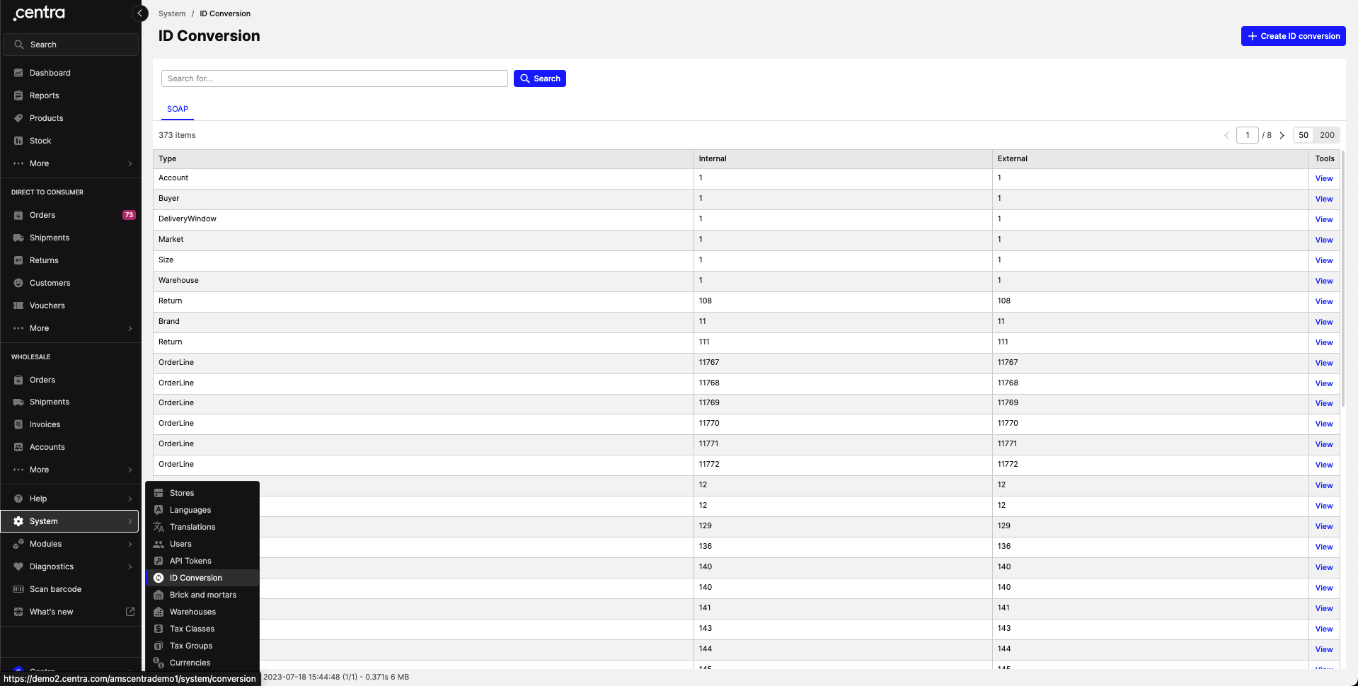 ID conversion section